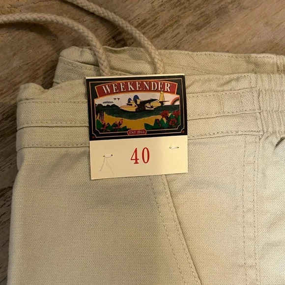 Weekender Men's Casual Life Beige 100% Cotton Drawstring Pants 40 X 34 N… - Picture 5 of 8